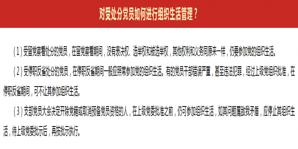 對受處分黨員如何進行組織生活管理?