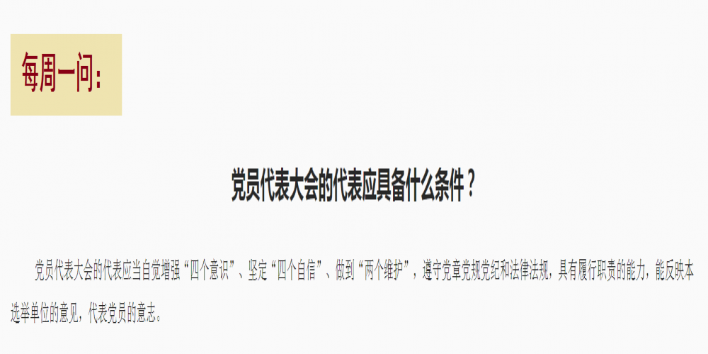 黨員代表大會的代表應具備什么條件?