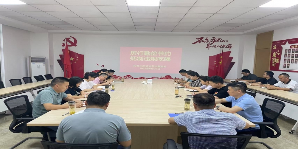 和合生態黨支部組織開展“厲行勤儉節約 抵制違規吃喝”主題黨日活動